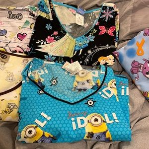 Women’s scrub tops and scrub lab coat size medium